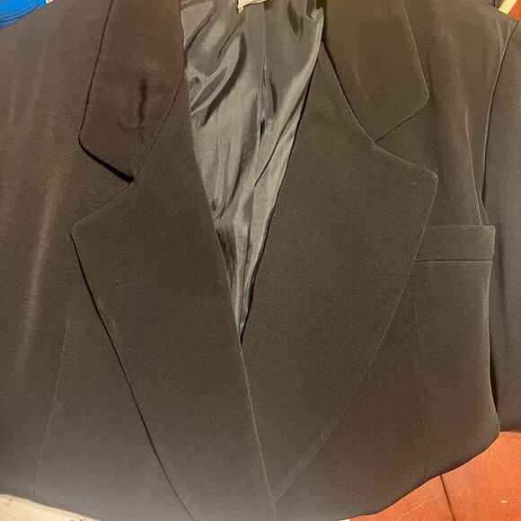 Anne Klein Women’s Suit Jacket Blazer Black sz 10 vtg feminine ptp 20.5 office - Picture 12 of 15